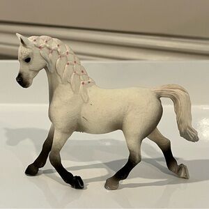 Schleich White Arabian Mare Horse Black Legs 2013 Braided Mane Figure Toy